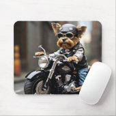 Yorkie Riding Motorcycle Muismat (Met muis)