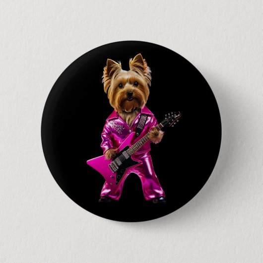 Yorkie Rockster Knop Ronde Button 5,7 Cm (Voorkant)
