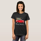 Yorkie Rode Vrachtwagen Kerst Santa Hoed Hond Kers T-shirt (Voorkant volledig)