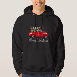 Yorkie Rode Vrachtwagen Kerstmis Kerstman Hoed Hon Hoodie