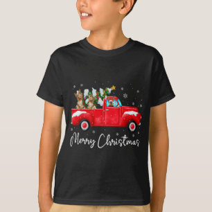 Yorkie Rode Vrachtwagen Kerstmis Kerstman Hoed Hon T-shirt