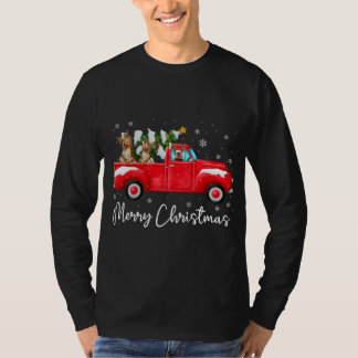 Yorkie Rode Vrachtwagen Kerstmis Kerstman Hoed Hon T-shirt