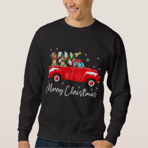 Yorkie Rode Vrachtwagen Kerstmis Kerstman Hoed Hon Trui