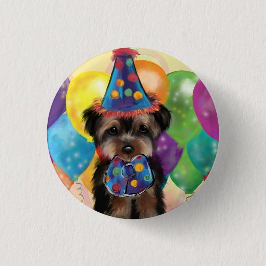 YORKIE RONDE BUTTON 3,2 CM (Voorkant)