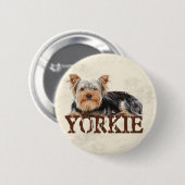 Yorkie Ronde Button 5,7 Cm (Voorkant /achterkant)