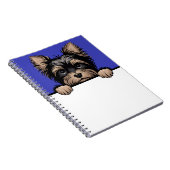 Yorkie Schattige Peeking Yorkshire Terrier Hondenl Notitieboek (Rechterzijde)