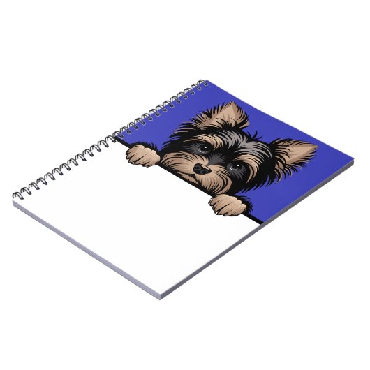 Yorkie Schattige Peeking Yorkshire Terrier Hondenl Notitieboek (Linkerzijde)
