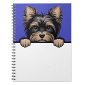 Yorkie Schattige Peeking Yorkshire Terrier Hondenl Notitieboek (Voorkant)
