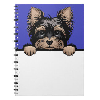 Yorkie Schattige Peeking Yorkshire Terrier Hondenl Notitieboek