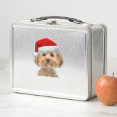 Yorkie Shirt Schattige Dog Santa Hat Afbeelding Fu (In situ)