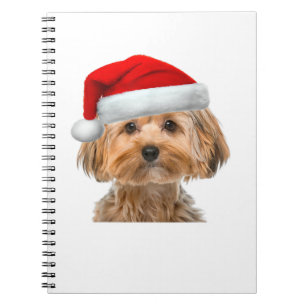 Yorkie Shirt Schattige Dog Santa Hat Afbeelding Fu Notitieboek