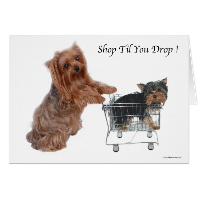 Yorkie Shop Til you Drop (Voorkant Horizontaal)