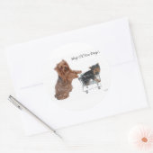 Yorkie Shop Til you Drop Ronde Sticker (Envelop)
