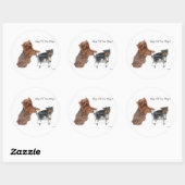 Yorkie Shop Til you Drop Ronde Sticker (Vel)