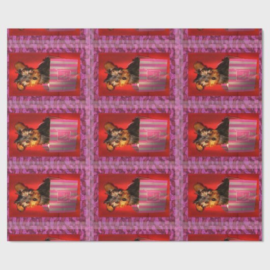 Yorkie Shopper Cadeaupapier (Vlak)