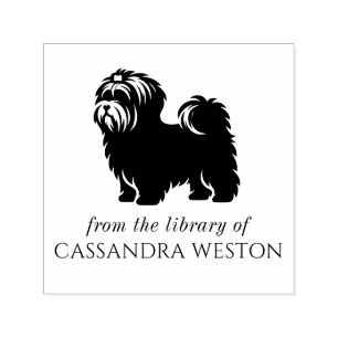 Yorkie Silhouet Minimalistisch #4 Bibliotheek Boek Zelfinktende Stempel