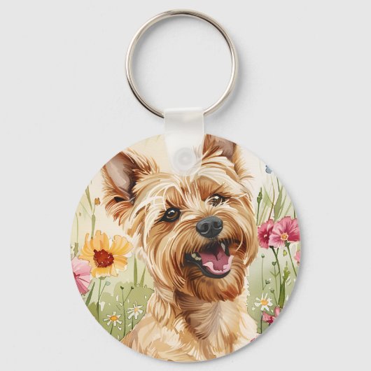 Yorkie Sleutelhanger - Schattigee Waterverf Dog Ar (Achterkant)