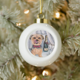 Yorkie Sneeuwvlok Omlijst Ornament