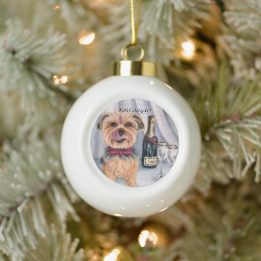 Yorkie Sneeuwvlok Omlijst Ornament (Boom)