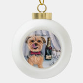 Yorkie Sneeuwvlok Omlijst Ornament (Voorkant)
