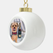 Yorkie Sneeuwvlok Omlijst Ornament (Rechts)