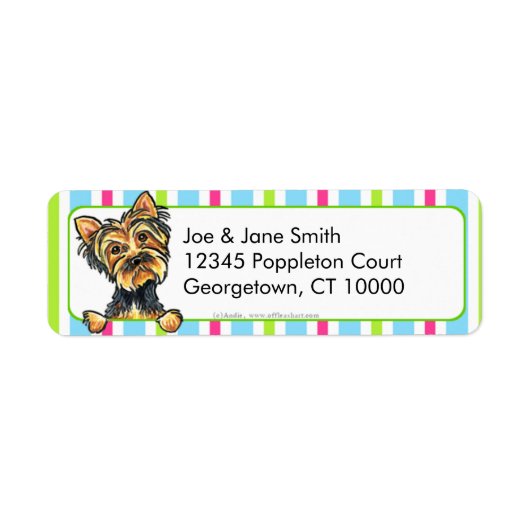 Yorkie Snoep Stripes Etiket (Voorkant)