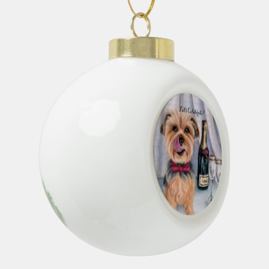 Yorkie Snowflake Framed Ornament (Links)