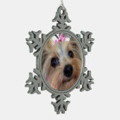 Yorkie Snowflake-kerstversiering Tin Sneeuwvlok Ornament (Links)