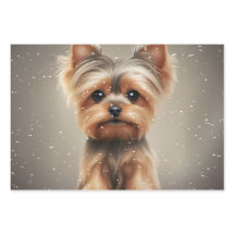 Yorkie Snowy Moment Kerst Schattige