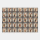 Yorkie Snowy Moment Kerst Schattige Inpakpapier Vel (Voorkant 3)