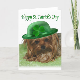 Yorkie St. Patrick's Day Kaart