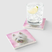 Yorkie Stenen Onderzetter (Zijkant)