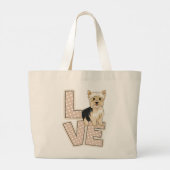 Yorkie tas, Yorkshire Terrier Lover, Hondenliefheb Grote Tote Bag (Achterkant)