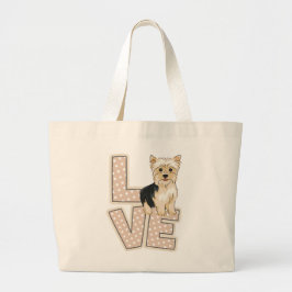 Yorkie tas, Yorkshire Terrier Lover, Hondenliefheb Grote Tote Bag