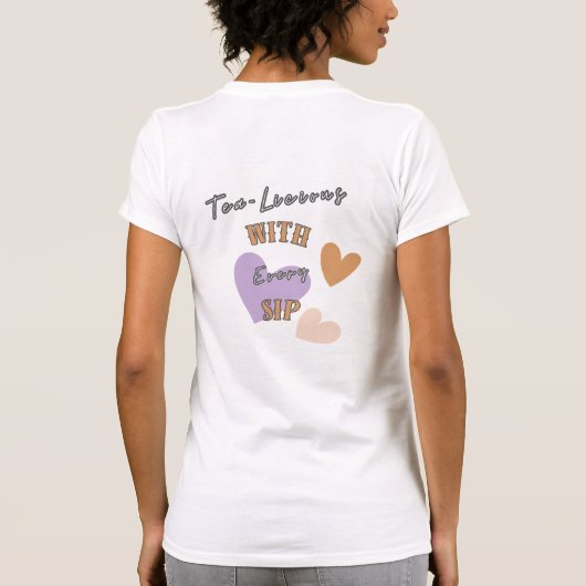Yorkie Tea Cup "Simply Tea-rific" Vrouwen T Shirt (Achterkant)