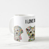 Yorkie Terrier Bichon Cockapoo Love Dogs Mok (Voorkant links)