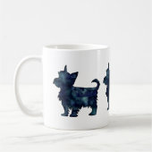 Yorkie Terrier Black Waterverf Silhouette Koffiemok (Links)