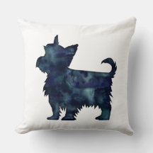 Yorkie Terrier Black Waterverf Silhouette