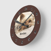 Yorkie Terrier Custom  Ronde Klok (Hoek)