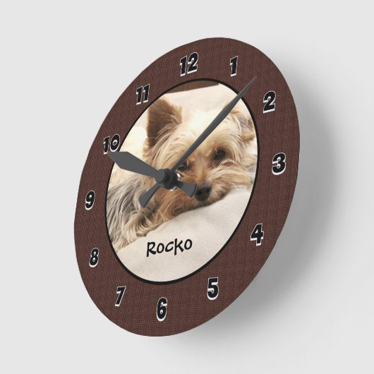 Yorkie Terrier Custom  Ronde Klok (Hoek)