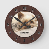 Yorkie Terrier Custom  Ronde Klok (Voorkant)