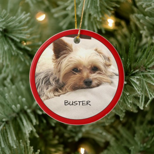Yorkie Terrier Dog - Gepersonaliseerd  Keramisch Ornament (Boom)