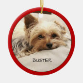 Yorkie Terrier Dog - Gepersonaliseerd  Keramisch Ornament (Voorkant)