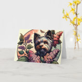 Yorkie Terrier Dog Yorkshire terroir Flora Kaart (Gele Bloem)