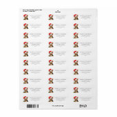Yorkie Terrier Kerst Retouradres Etiket (Full Sheet)