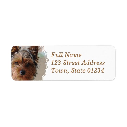 Yorkie Terrier Mailing Label (Voorkant)