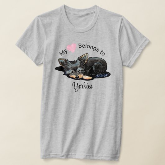 Yorkie Terrier My Heart behoort T-Shirt (Laagn)