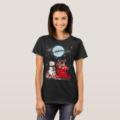 Yorkie Terrier Santa Hat Snowman - Boot Santa unde T-shirt (Voorkant volledig)