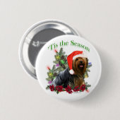 Yorkie 'Tis de Seizoen Button (Voorkant /achterkant)