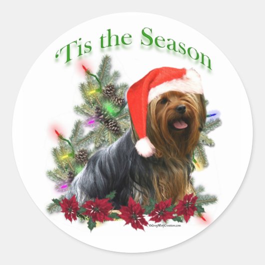Yorkie 'Tis de Seizoen Sticker (Voorkant)